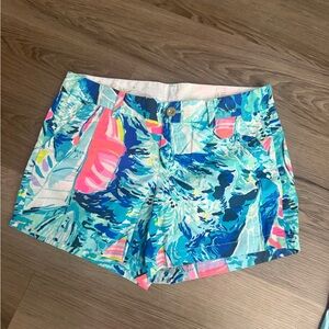 Lilly Pulitzer Tropical Print Shorts in Blue, Pink & Teal